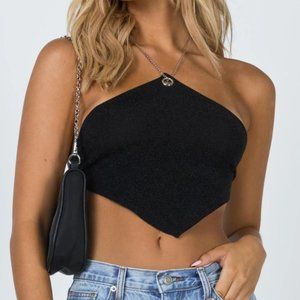 Princess Polly Black Wylda Scarf Top US 4/Small